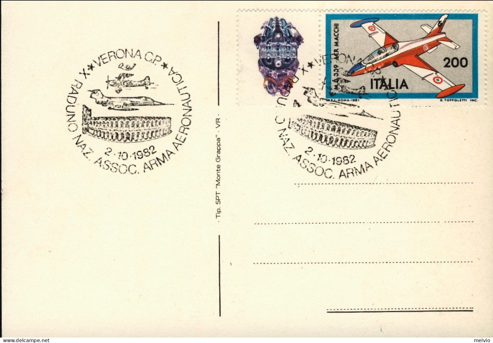 1982-cartolina Per Il 10^ Raduno Nazionale Associazione Arma Aeronautica Verona  - 1981-90: Storia Postale