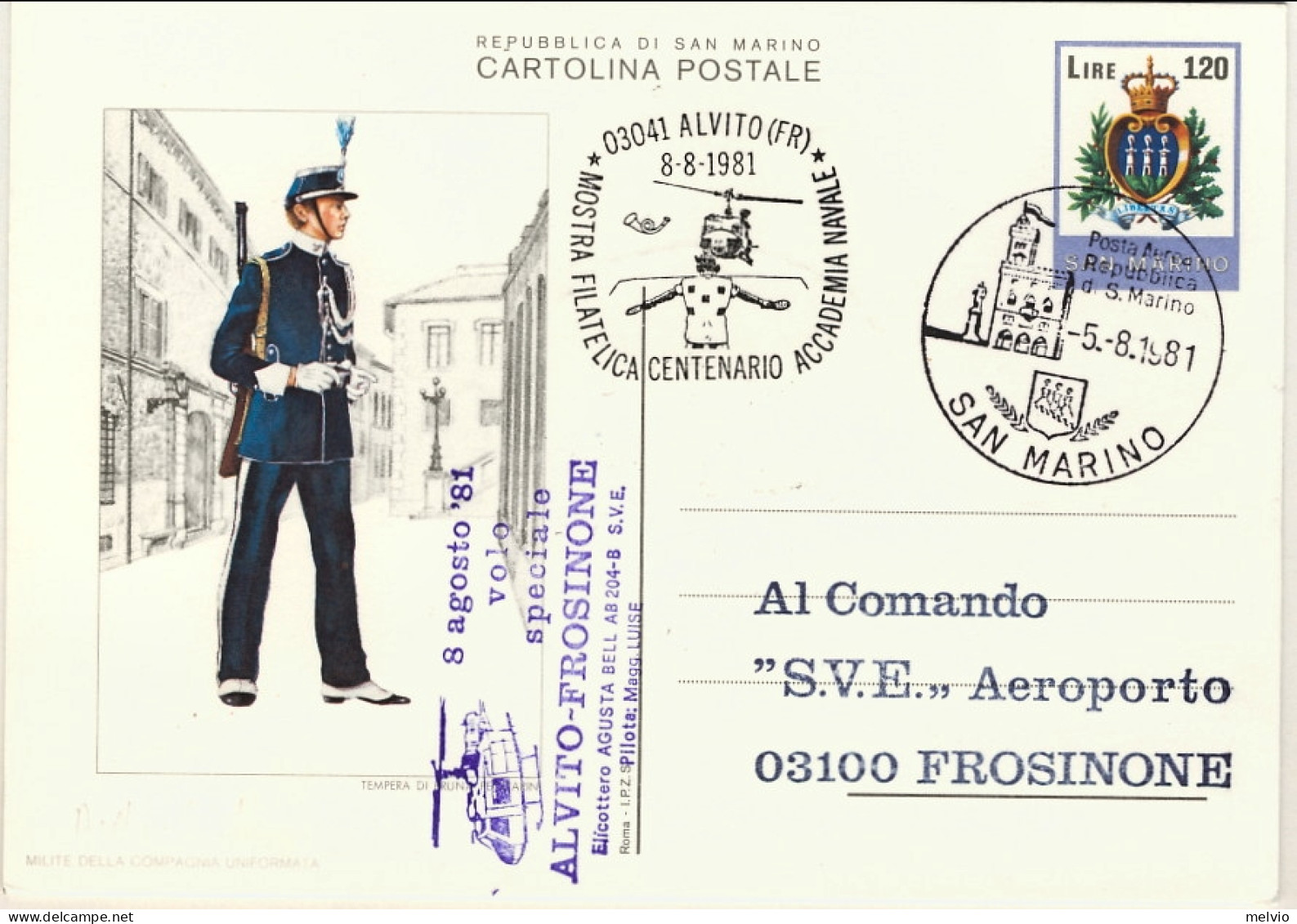 San Marino-1981 Cartolina Postale L.120 Stemma Mostra Filatelica Del Centenario, - Luftpost