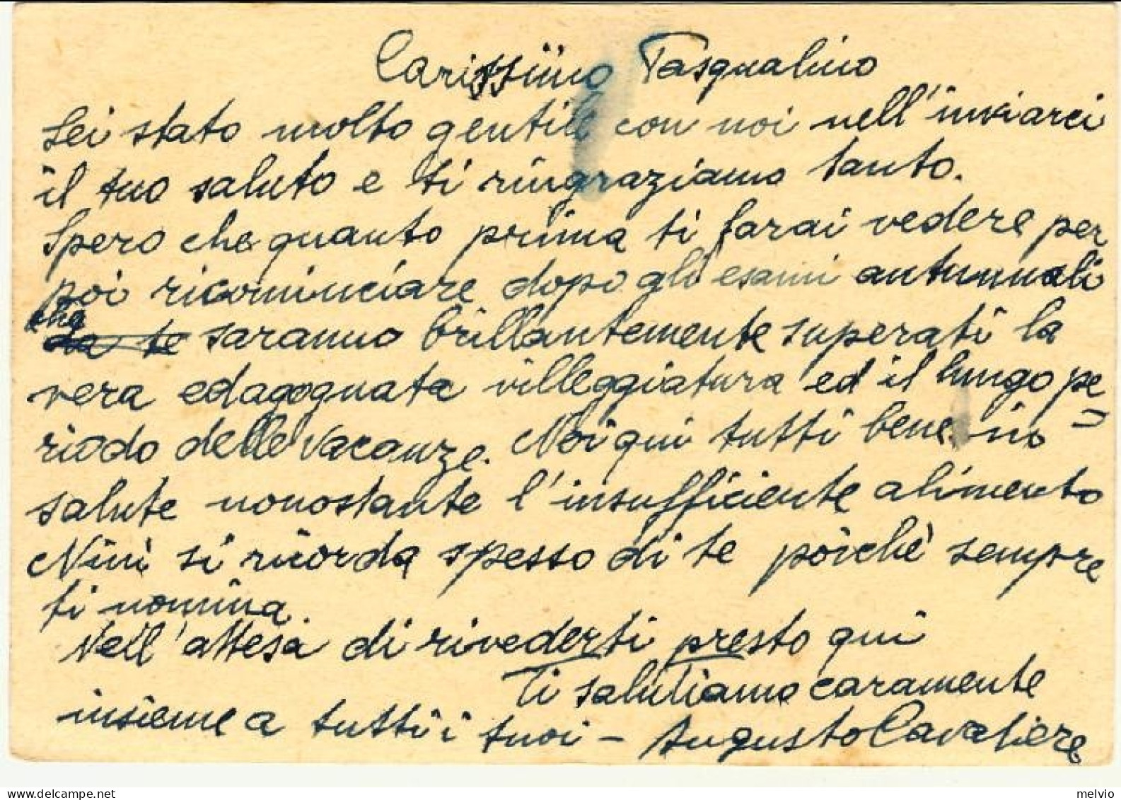 1944-Luogotenenza Cartolina Postale 30c.Vinceremo Con Annullo Azzurro Avellino 2 - Stamped Stationery