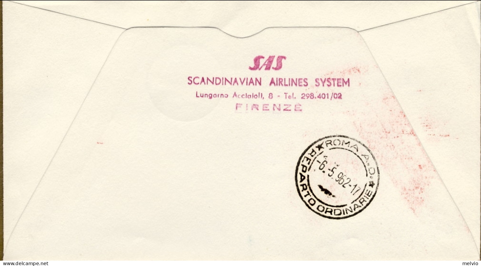 1962-Svezia Con Bollo Viola SAS I^volo Coronado Stoccolma-Roma Del 3 Maggio - Storia Postale