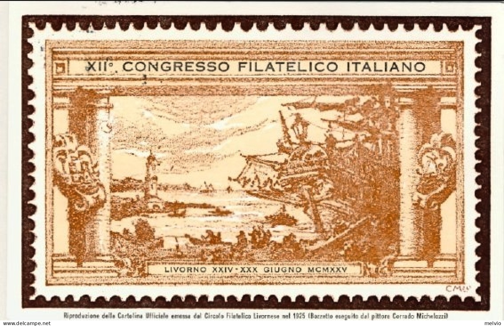1975-cartolina Illustrata XII^congresso Filatelico Italiano Annullo Livorno-Roma - Vignetten (Erinnophilie)