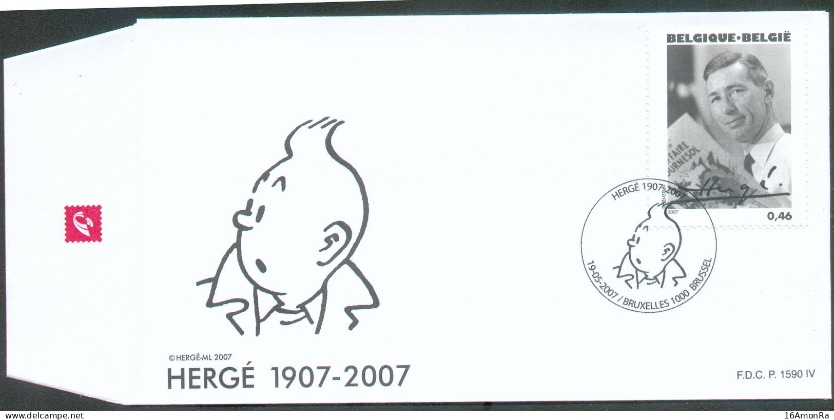 BD STRIP - FDC TINTIN KUIFJE HERGE Obl. Sc BRUXELLES 19-05-2007 -  22138 - 2001-2010