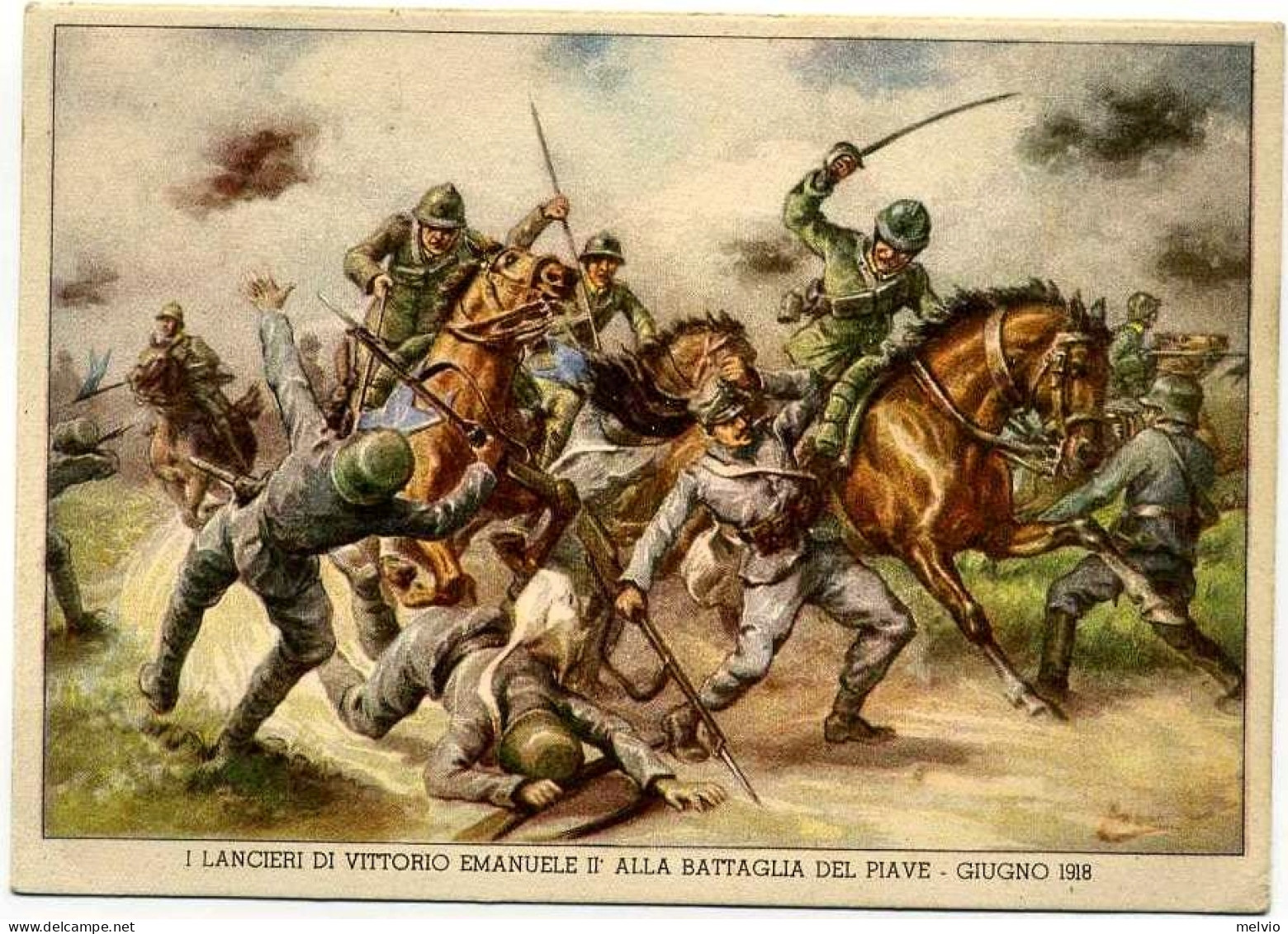 1940circa-"Reggimento Lancieri Di Vittorio Emanuele II" Editore Duval-Milano - Regiments