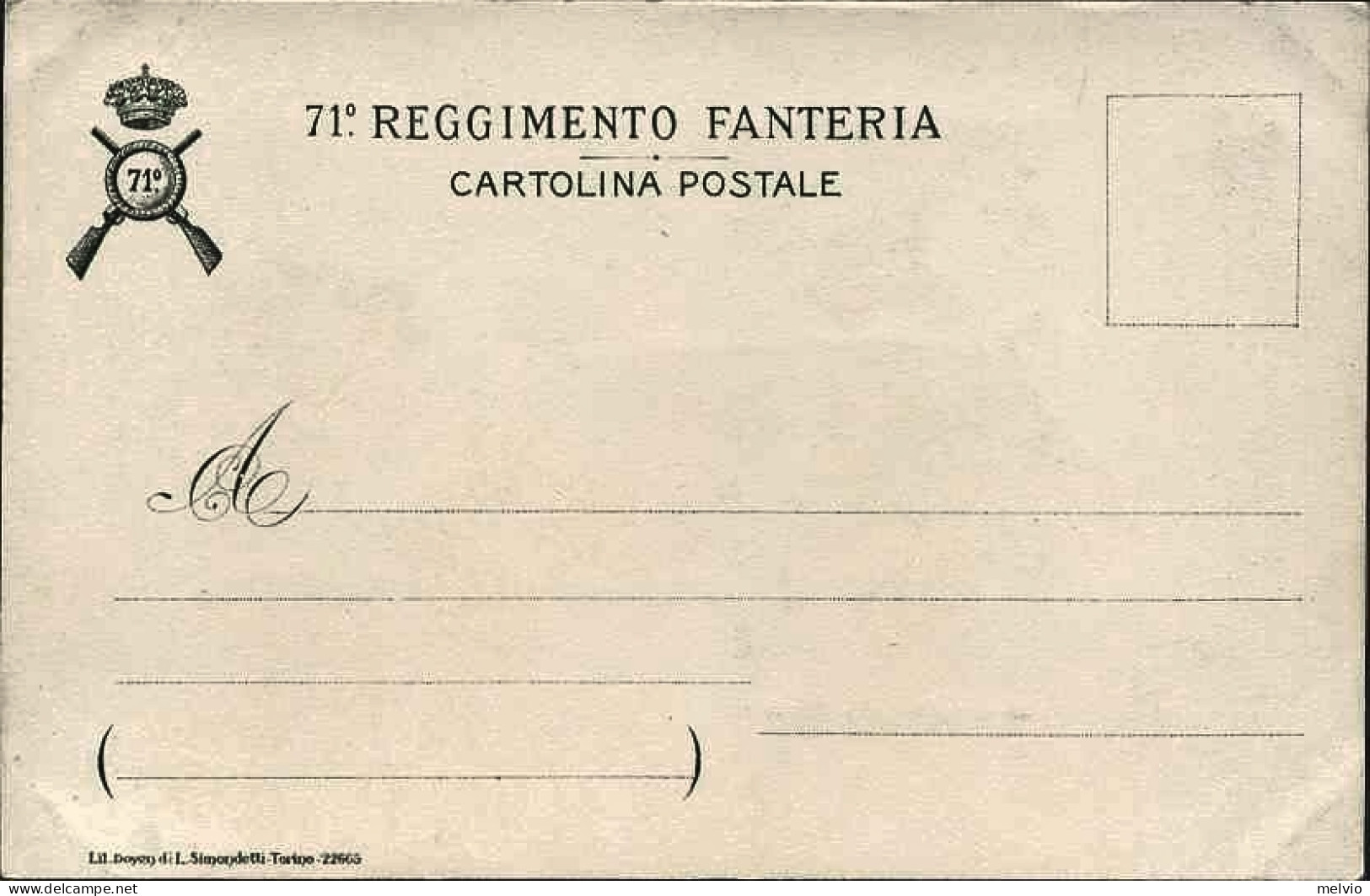 1904-"71 Reggimento Fanteria-ovunque E Sempre" - Patriotic