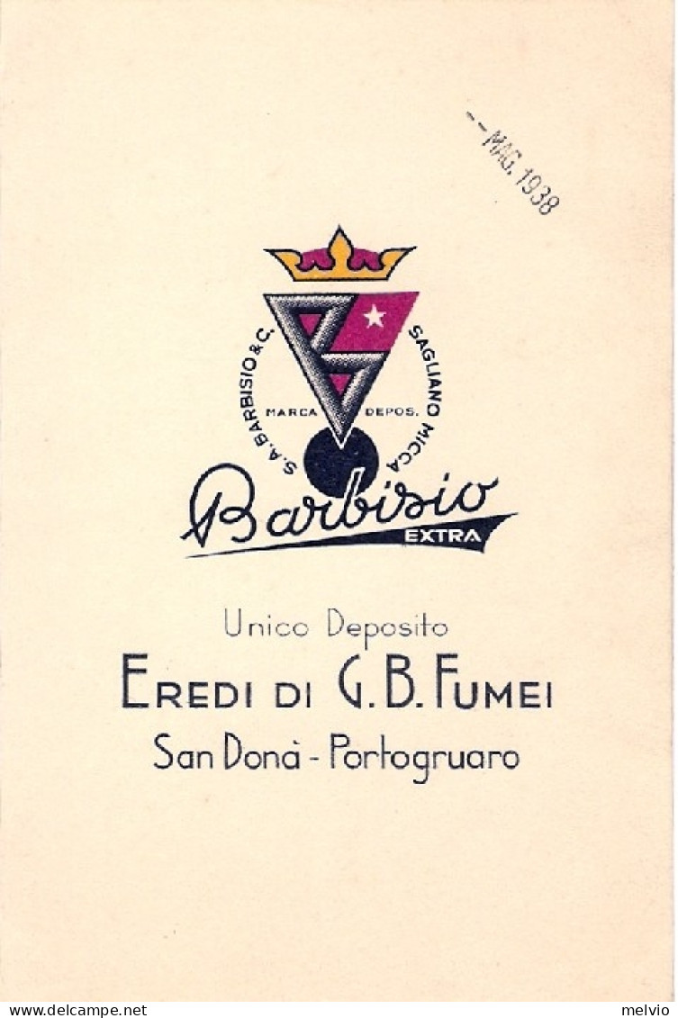 1940circa-cartoncino Pubblicitario "Barbisio Extra" - Werbepostkarten