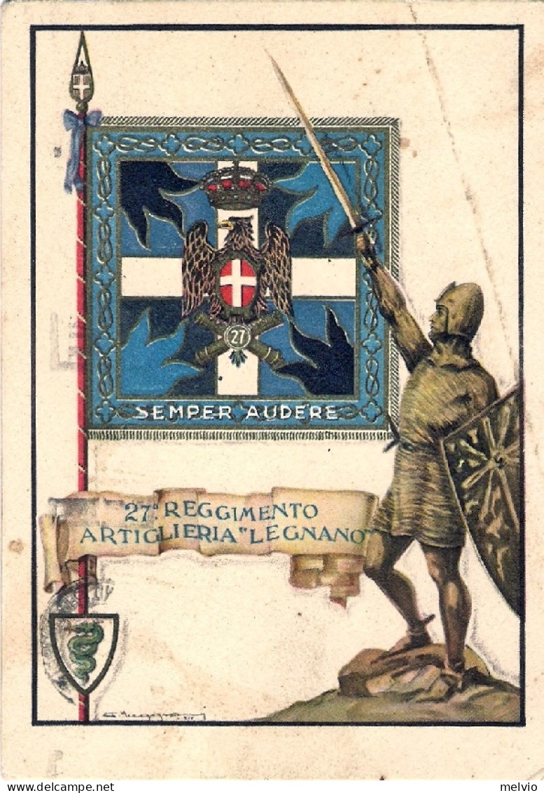 1936-cartolina 27 Reggimento Artiglieria Legnano Viaggiata - Regiments