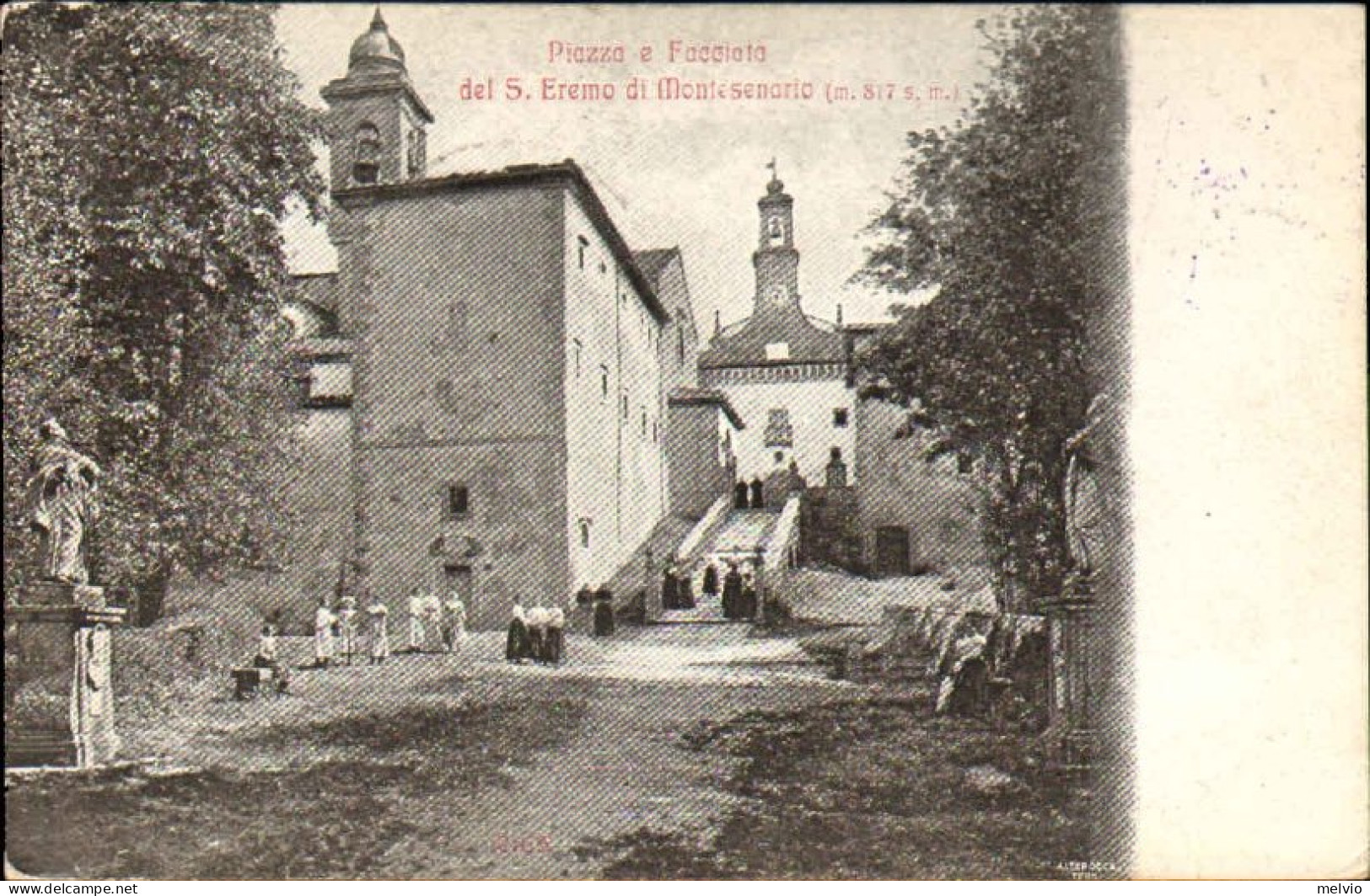 1916-"Piazza E Facciata Del S.Eremo Di Montesenario"con Annullo Frazionario Di B - Firenze (Florence)