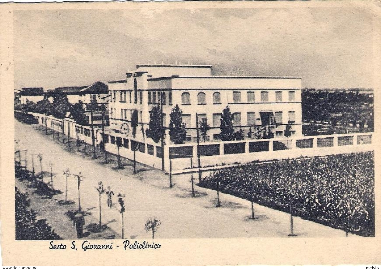 1944-RSI Cartolina Sesto San Giovanni Policlinico Affrancata 30c. Fascetto - Sesto San Giovanni