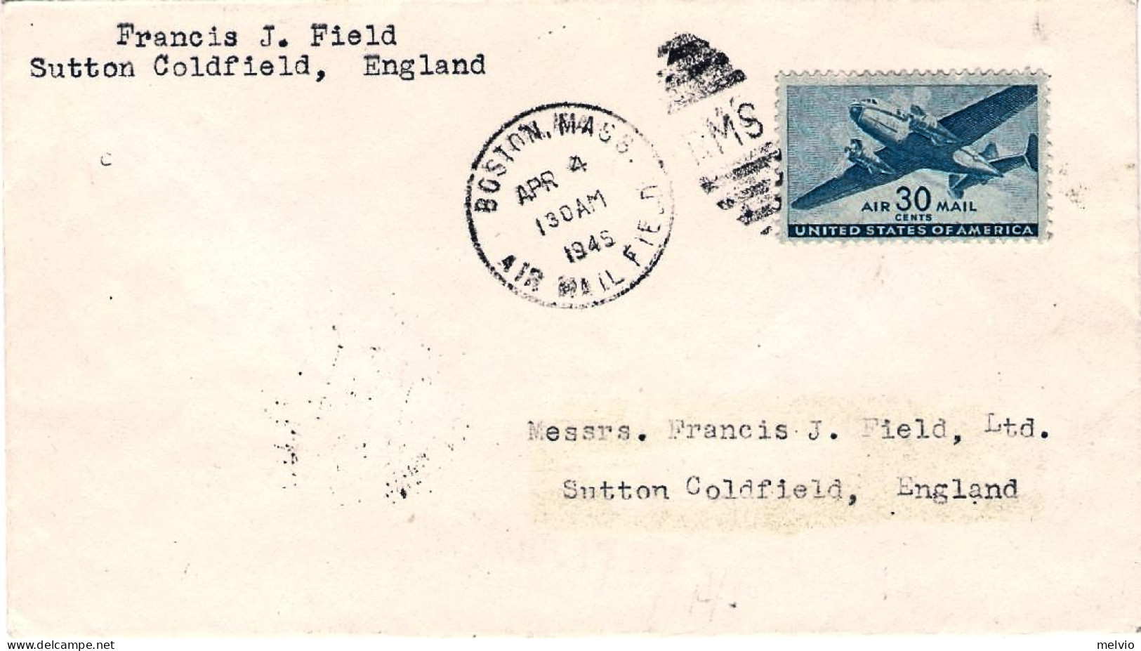 1946-U.S.A. I^volo Boston Roma Del 4 Aprile - Sonstige & Ohne Zuordnung