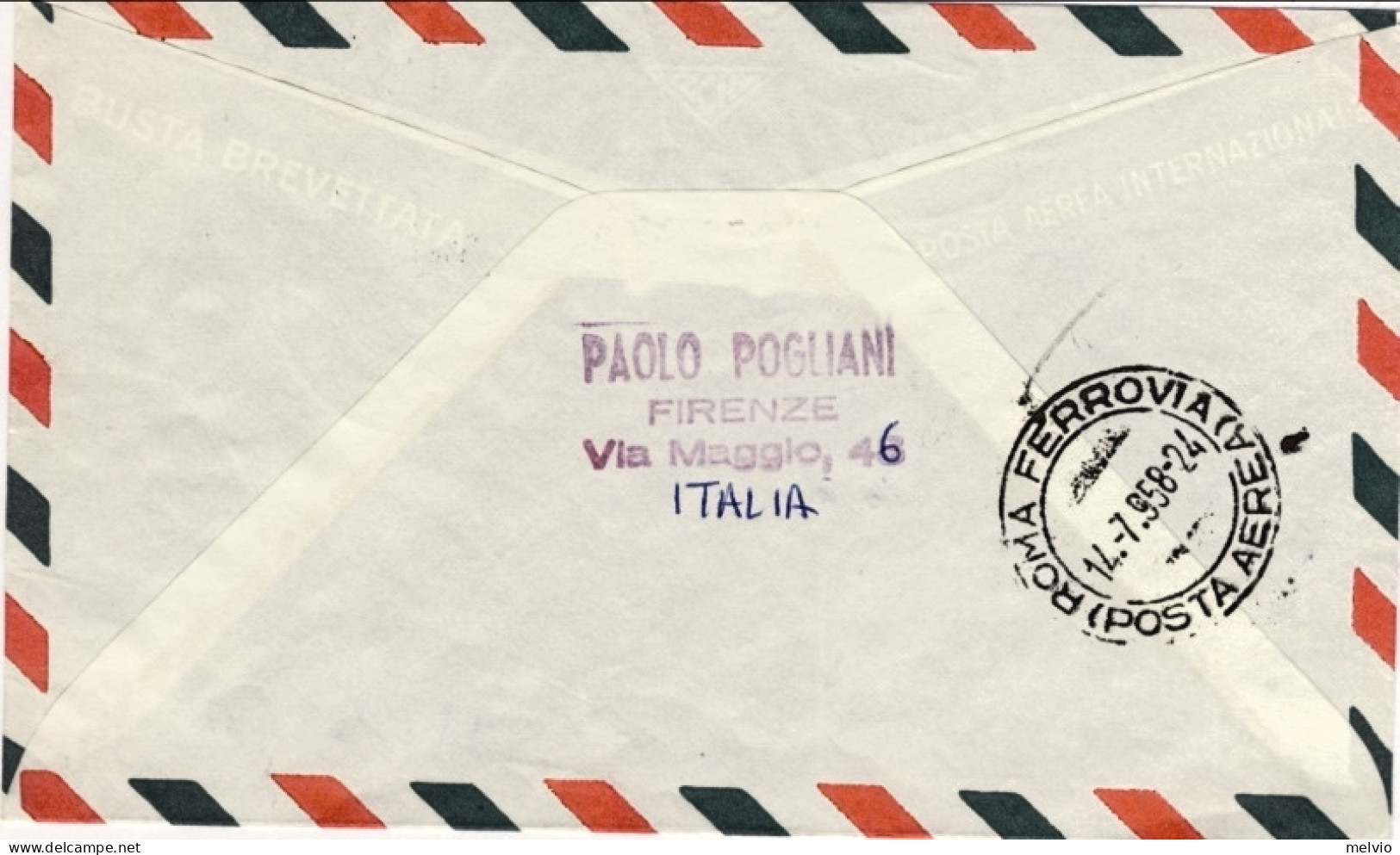1958-Germania I^volo Lufthansa Francoforte Monaco Roma Del 14 Luglio - Cartas & Documentos