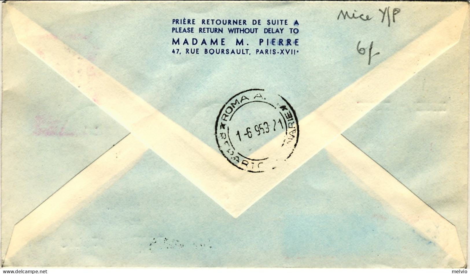 1959-France Francia Volo Speciale Per Aereo A Reazione Caravelle Dell'Air France - Sonstige & Ohne Zuordnung