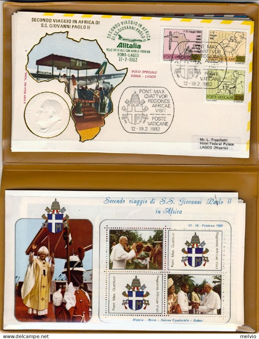 Vaticano-1982 Folder Contenente 11 Aerogrammi+11 Cartoncini+foglietto 4 Valori E - Airmail