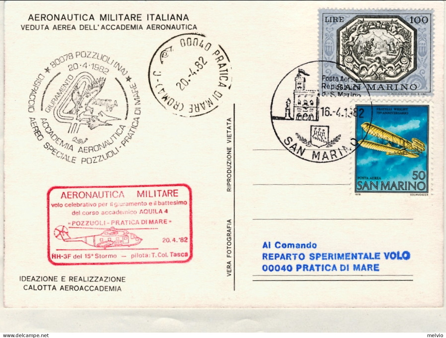 San Marino-1982 Cartolina Illustrata Aeronautica Militare Italiana Veicoli F 104 - Poste Aérienne