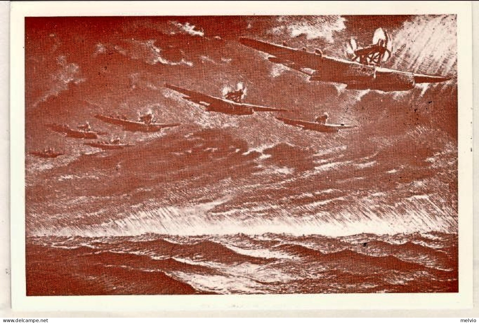 San Marino-1980 Cartolina Illustrata "il I^volo In Massa Sull'oceano" Volo Dell' - Poste Aérienne