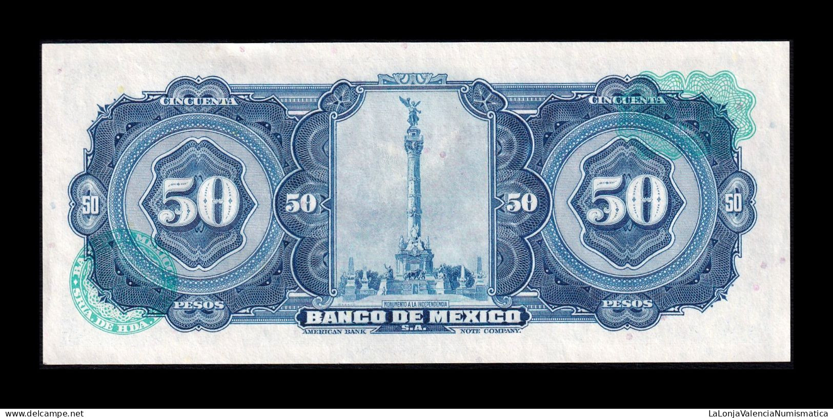 México 50 Pesos 1972 Pick 49u Serie BQD Sc Unc - México