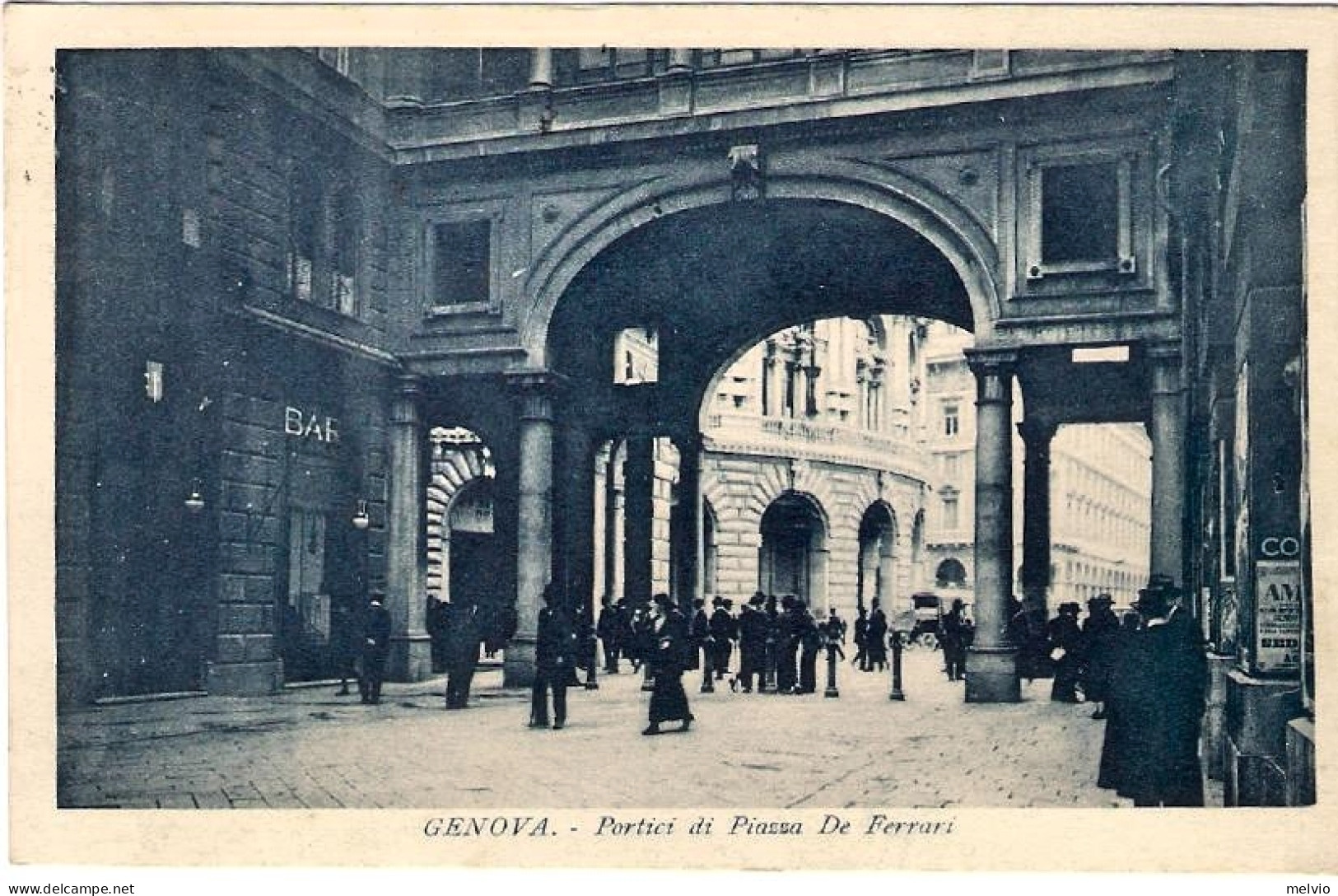 1925-"Genova,portici Di Piazza De Ferrari" Affrancata Due 20c.arancio Michetti - Genova (Genoa)