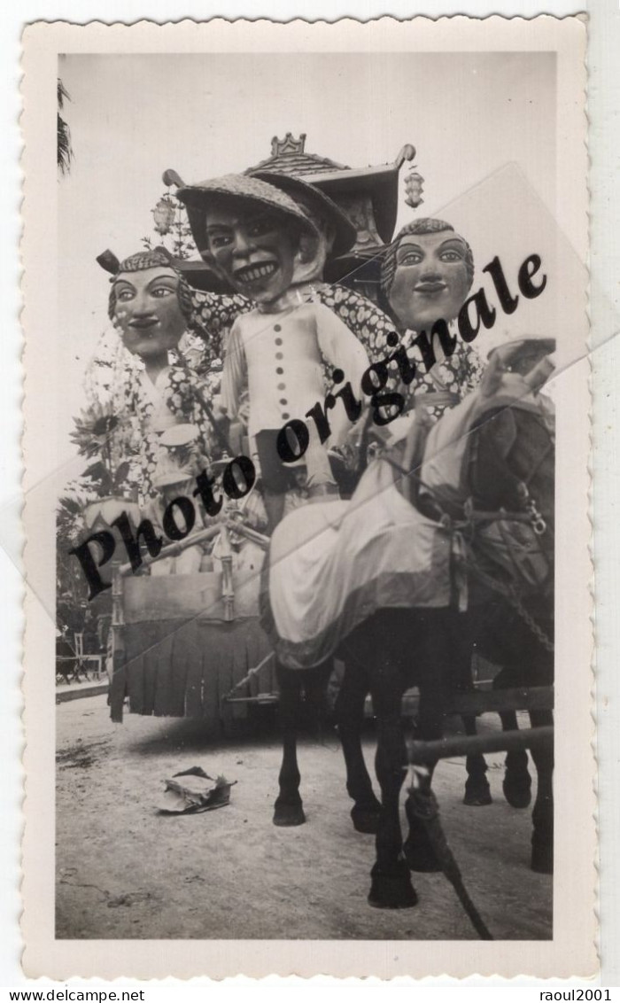 Photo Originale - NICE - 06 - Carnaval De Nice 1936 Ou 1937 - Char Avec Personnages " Géants " - Attelage Chevaux Cheval - Carnaval