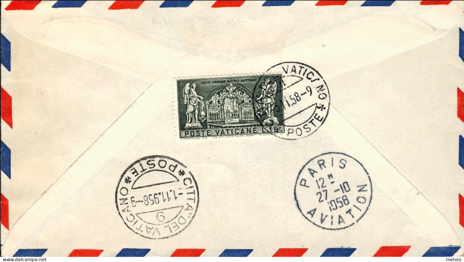 1958-U.S.A. Cat.Pellegrini N.891 Euro 50, New York-citta' Del Vaticano Bollo Ver - Sonstige & Ohne Zuordnung