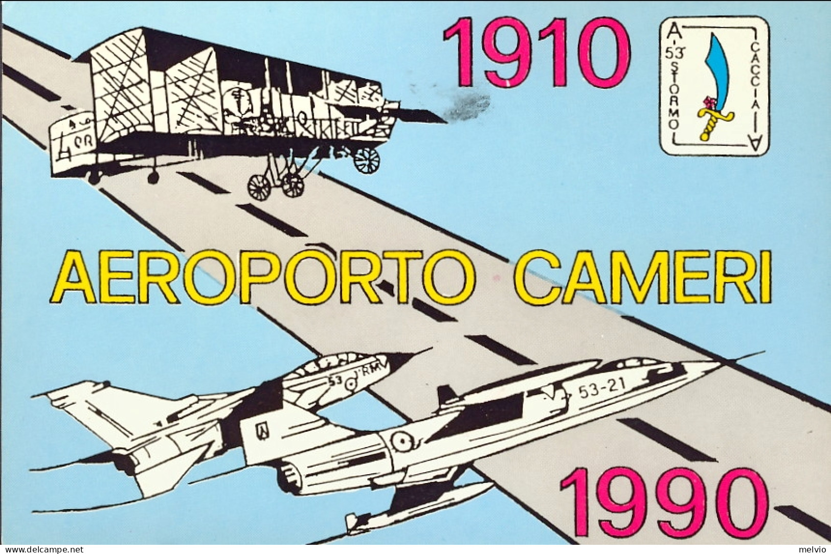 San Marino-1990 Cartolina Per L'80^ Anniversario Del I^volo Sull'aeroporto Di Ca - Poste Aérienne