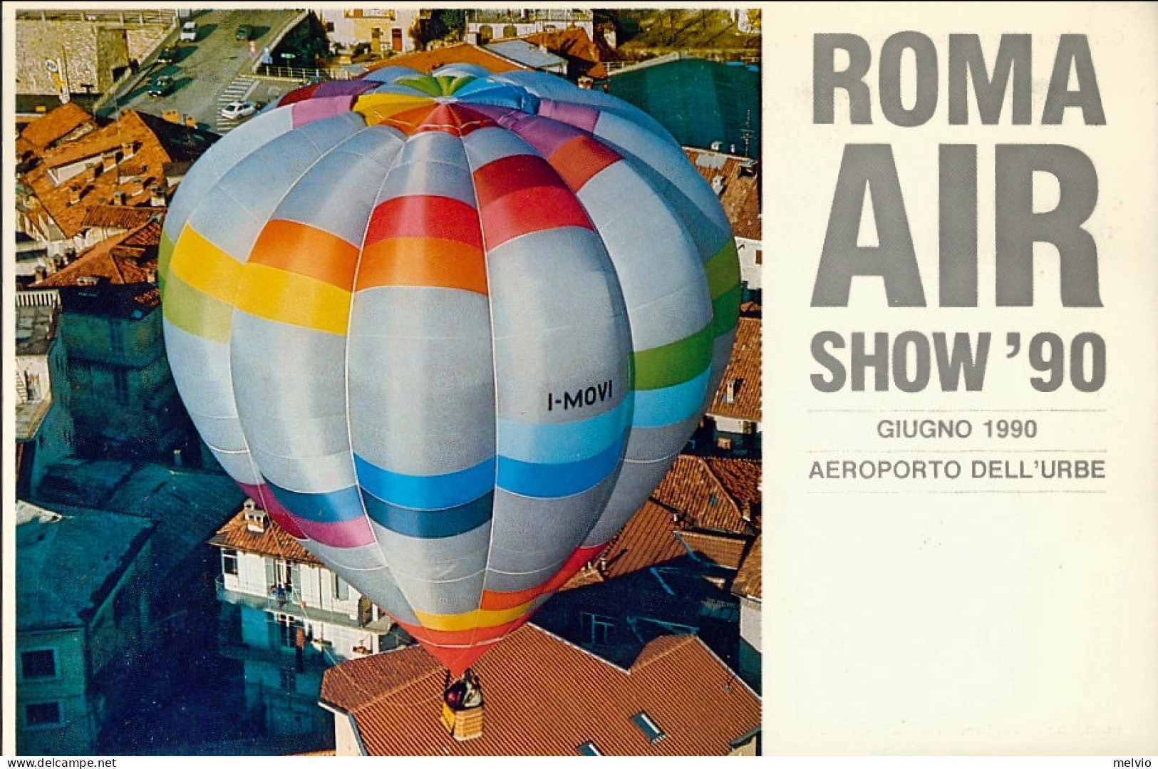 San Marino-1990 Cartolina Illustrata Roma Air Show Bollo Rosso La Posta Nel "pal - Posta Aerea