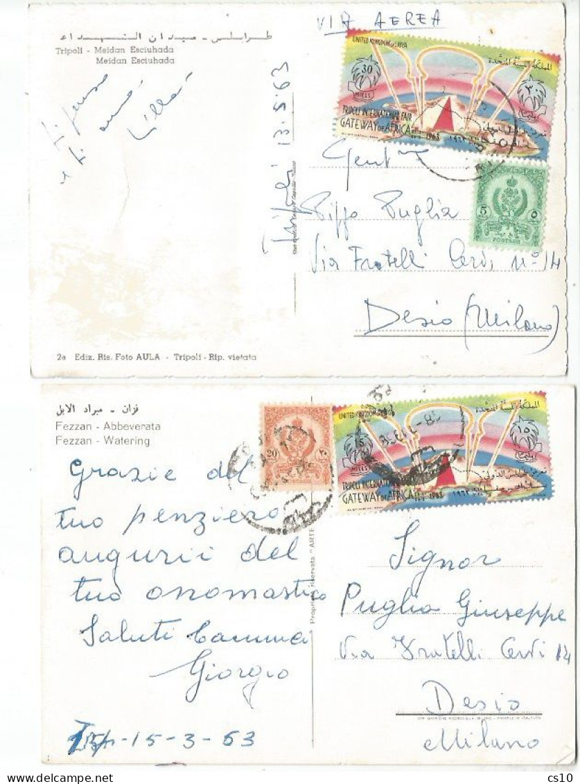 Libya 1963 Gateway To Africa M15 & M30 On #2 Pcards To Italy - Libyen