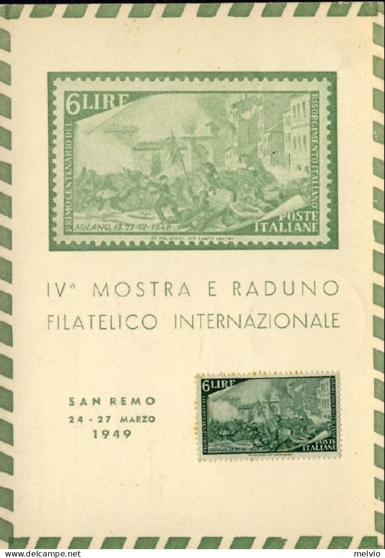 1949-cartolina IV Mostra E Raduno Filatelico Internazionale Sanremo Diretta A Mo - Esposizioni