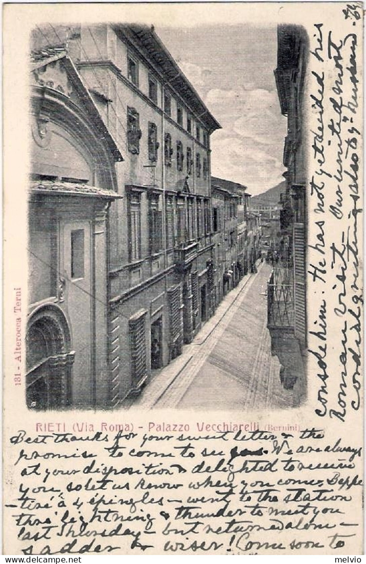 1904-"Rieti (via Roma)-palazzo Vecchiarelli" - Rieti
