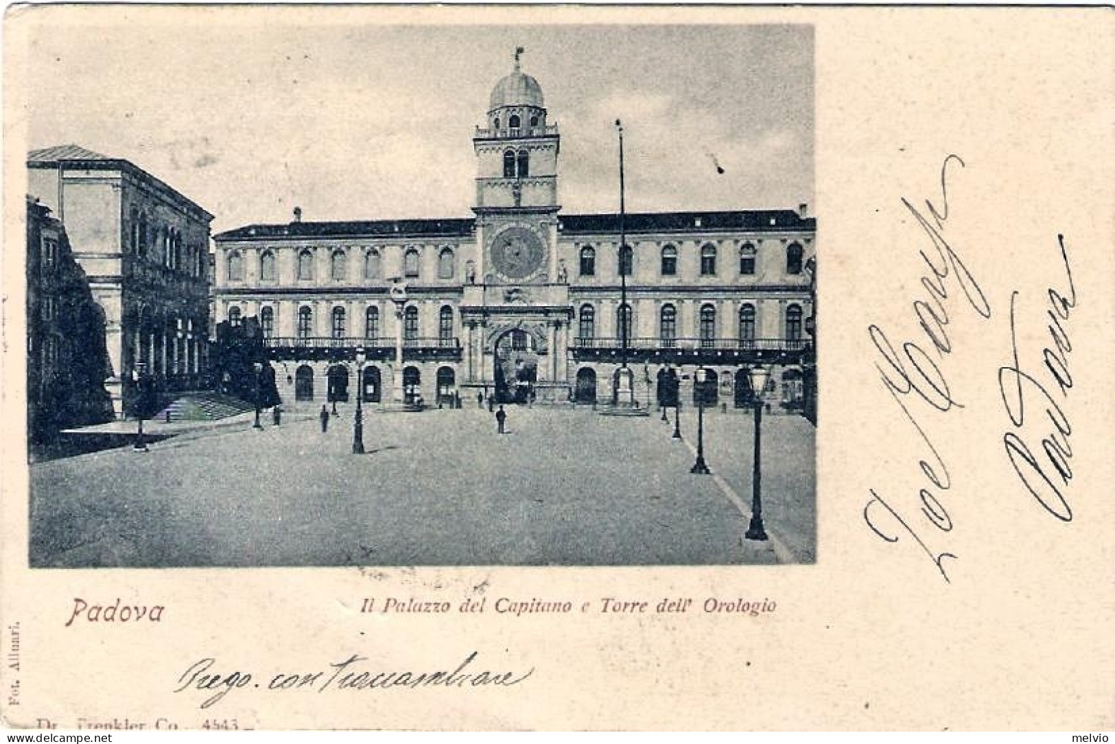 1900-cartolina Padova Il Palazzo Del Capitano E Torre Dell'orologio Viaggiata - Padova