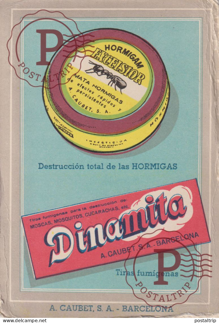 PUBLICIDAD. PUBLICITE. ESPAÑA. DINAMITA HORMIGAM EXCELSIOR, A. CAUBET, BARCELONA. (bordes Dañados) - Reclame