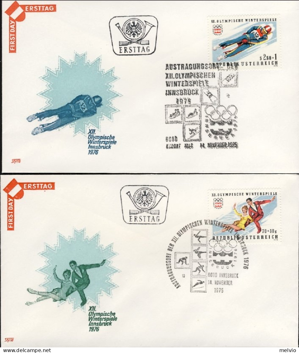 1975-Autriche Osterreich Austria S.4v."Innsbruck Giochi Olimpici Invernali"su Qu - FDC