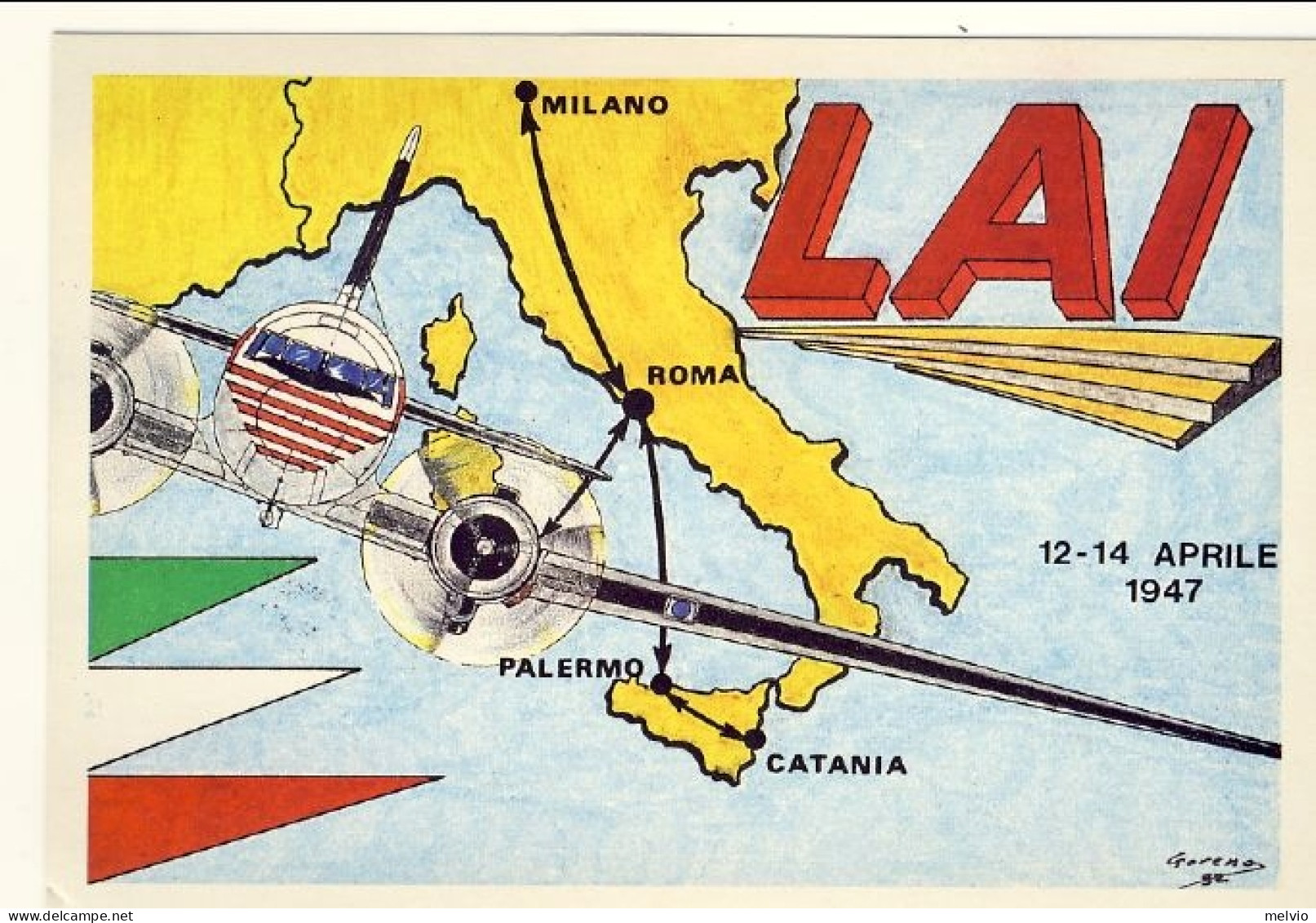 1997-San Marino Cartolina Illustrata LAI Volata Sul Cielo Di Roma - Airmail