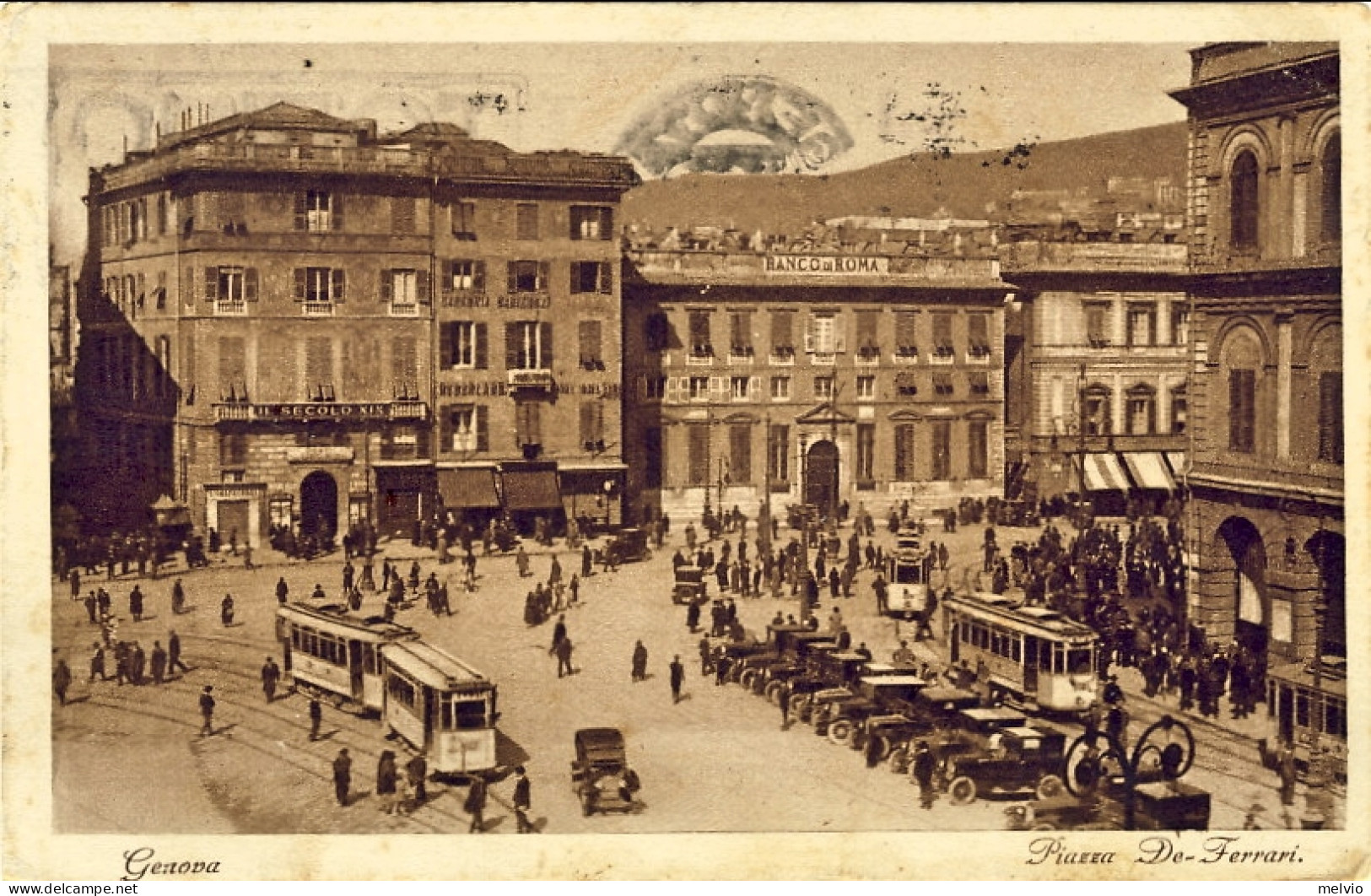 1928-Emanuele Filiberto 20c. Su Cartolina Genova Piazza De Ferrari Cat.Sassone E - Genova (Genoa)