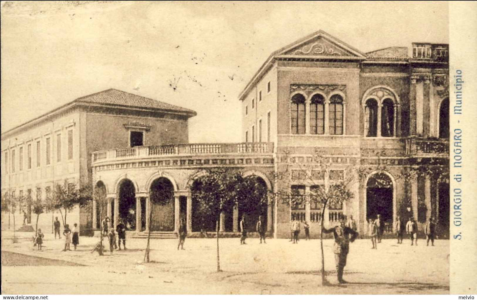 1916-cartolina S.Giorgio Di Nogaro Udine Municipio Annullo Ufficio Posta Militar - Marcofilía