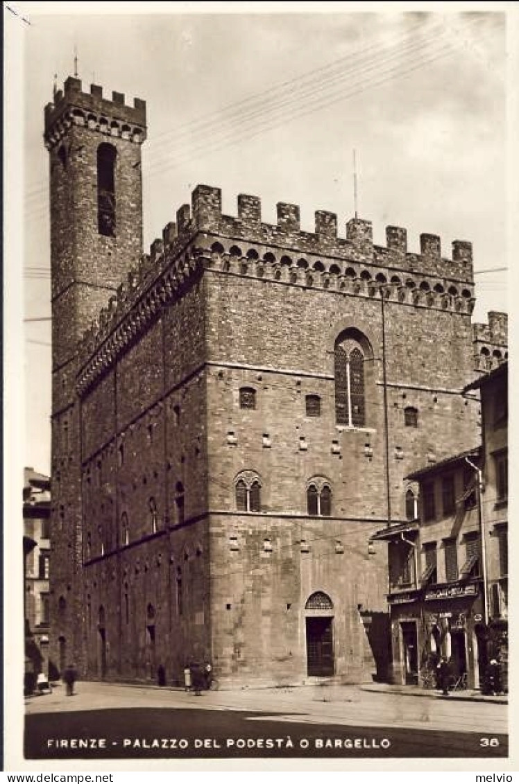 1940-cartolina Foto Firenze Palazzo Del Podesta' O Bargello Affrancata 20c. Cent - Firenze
