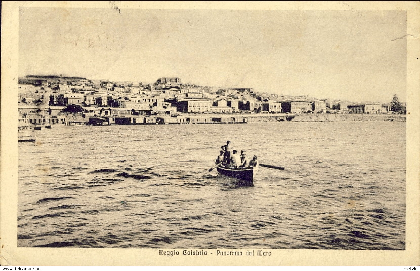 1924-cartolina Reggio Calabria Panorama Dal Mare Diretta In Francia Affrancata 1 - Reggio Calabria