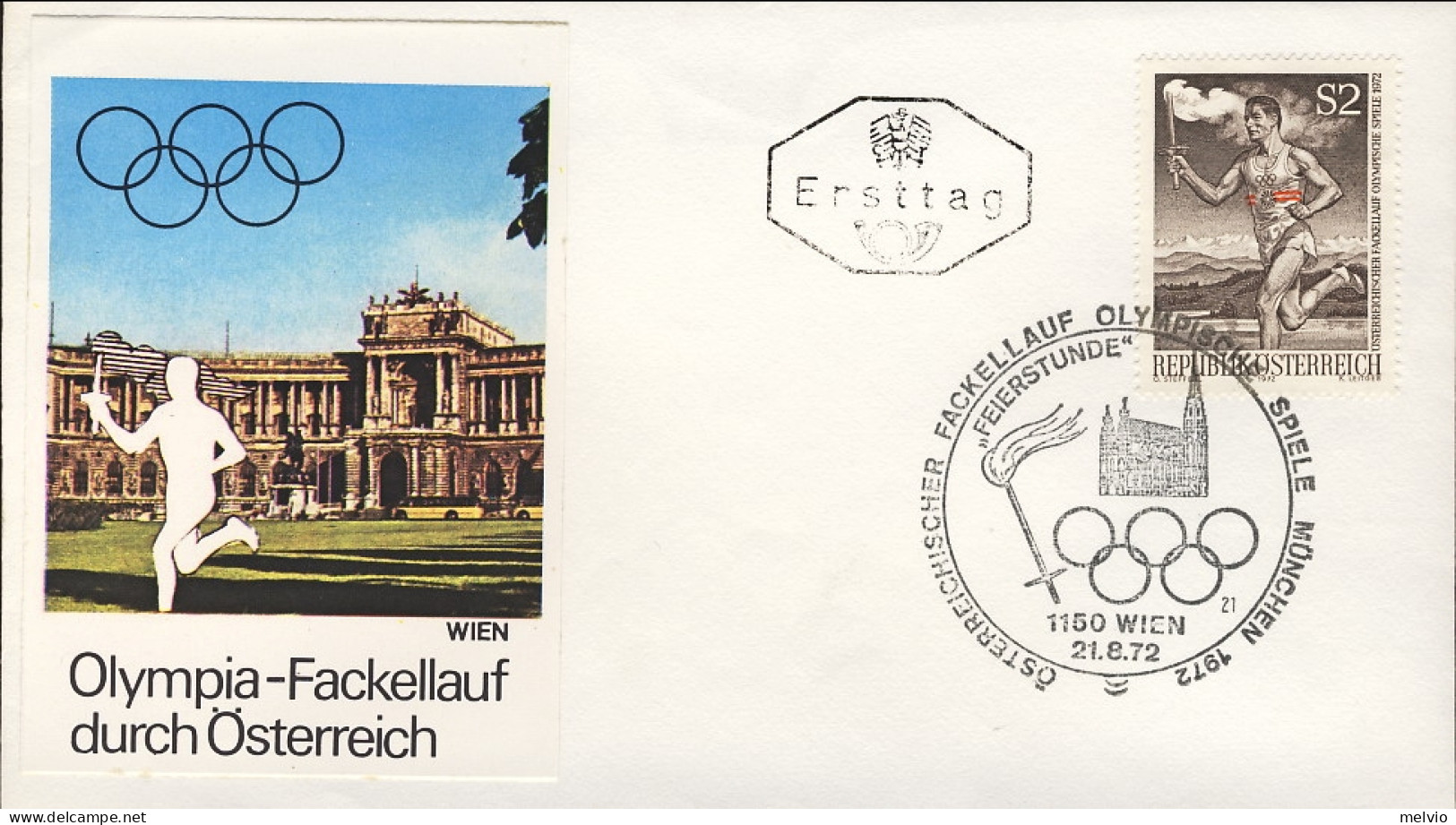 1972-Autriche Osterreich Austria S.1v."tappa Austriaca Nella Staffetta Olimpica" - FDC