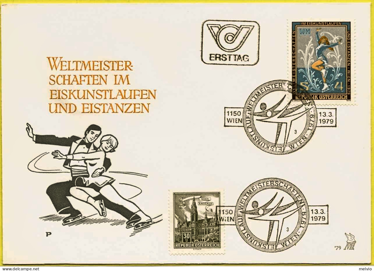 1979-Autriche Osterreich Austria S.1v."campionato Mondiale Di Pattinaggio Artist - FDC