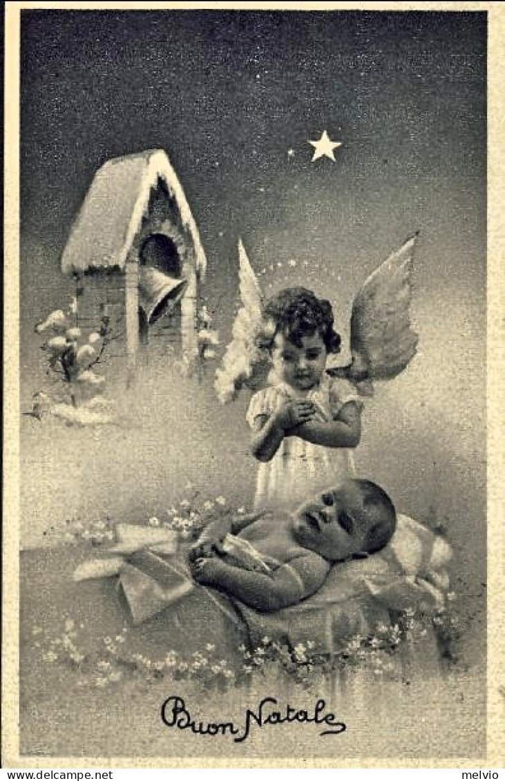 1945-cartolina Buon Natale Affrancata 20c.Imperiale Senza Fasci+60c.Democratica - Birth