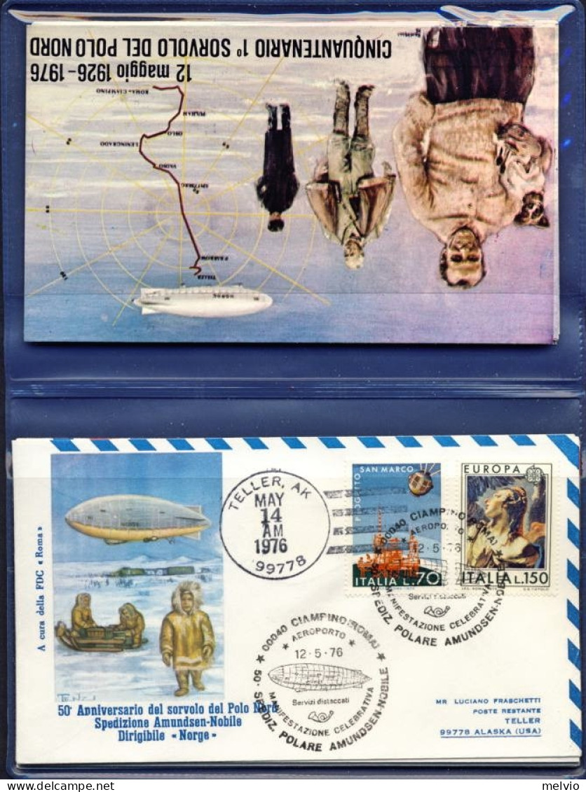 1976-folder Cinquantenario Della Spedizione Polare Dirigibile Norge Amundsen-Ell - Cinderellas