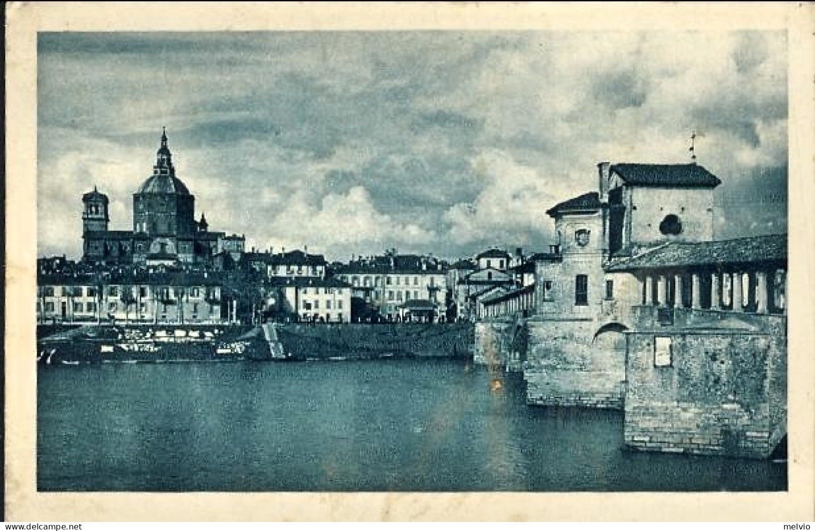 1932-cartolina Foto Pavia Panorama E Ponte Coperto Affrancata 20c.Accademia Nava - Pavia