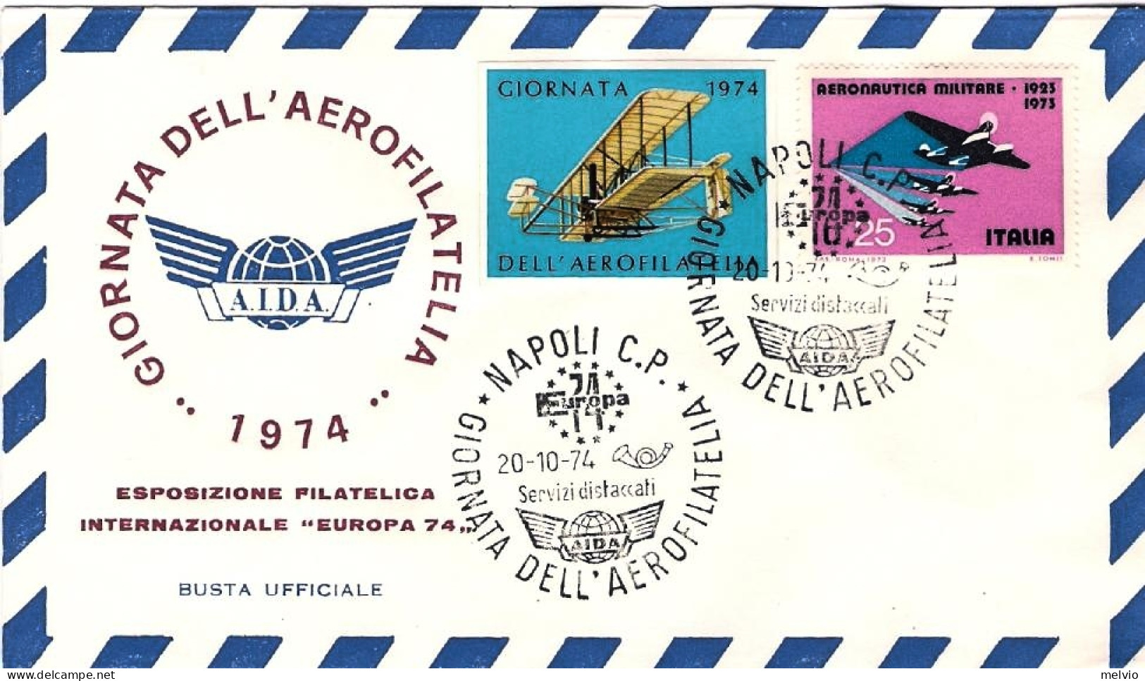 1974-con Erinnofilo E Cachet Giornata Dell'aerofilatelia - Erinnophilie