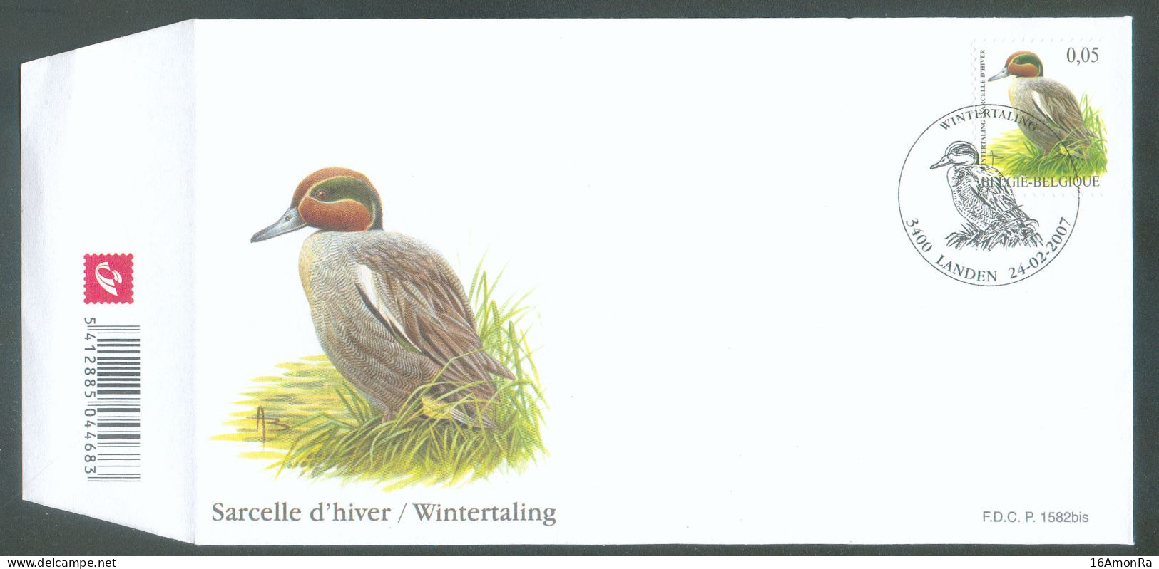 BUZIN OISEAU VOGEL BIRD - FDC WINTERTALING SARCELLE D'HIVER Obl. Sc LANDEN 24-02-2007 -  22142 - 2001-2010