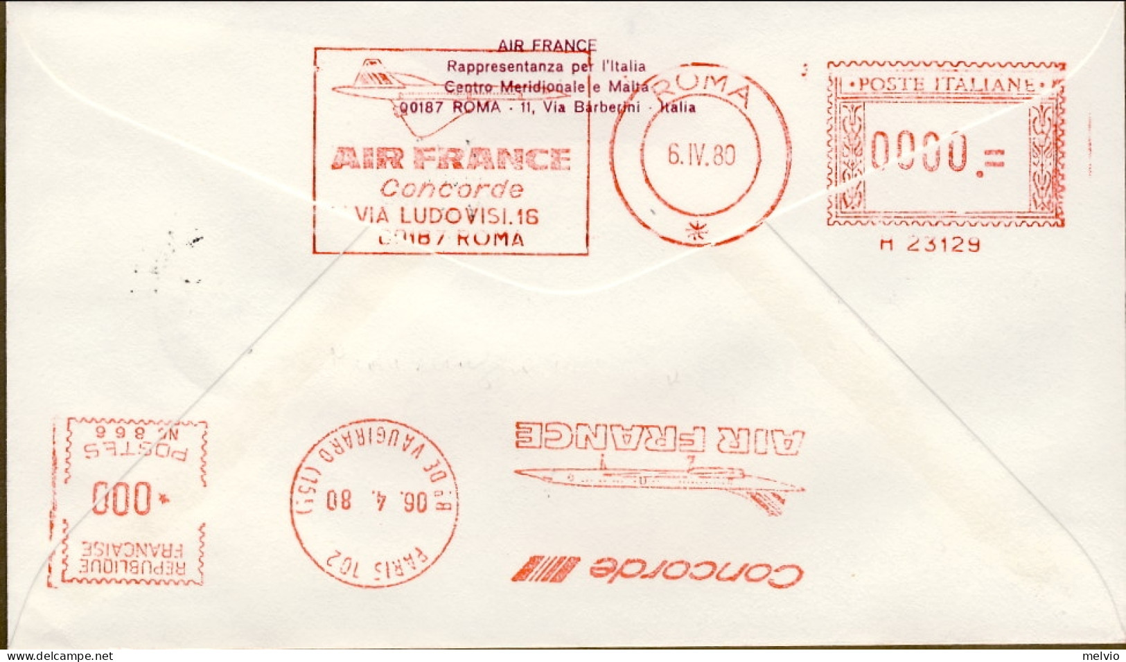 Vaticano-1980 I^volo Airbus Roma Parigi Della Air France - Posta Aerea
