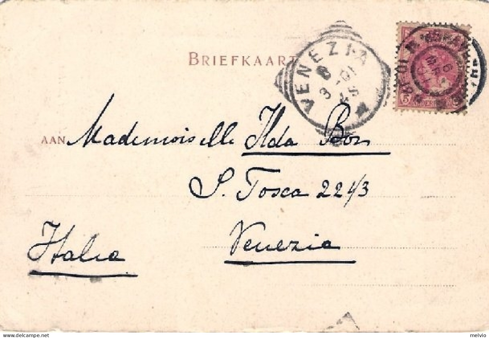 1901-Olanda Cartolina Circa-Gravenhage Lange Pooten Affrancata 5c.diretta In Ita - Altri & Non Classificati