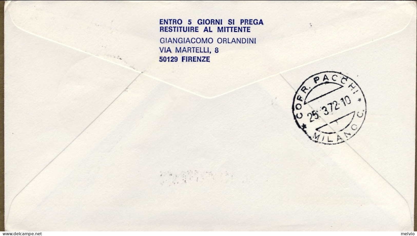 1972-Germania DDR Volo Speciale Lipsia Milano (ultimo Giorno Della Fiera) - Briefe U. Dokumente