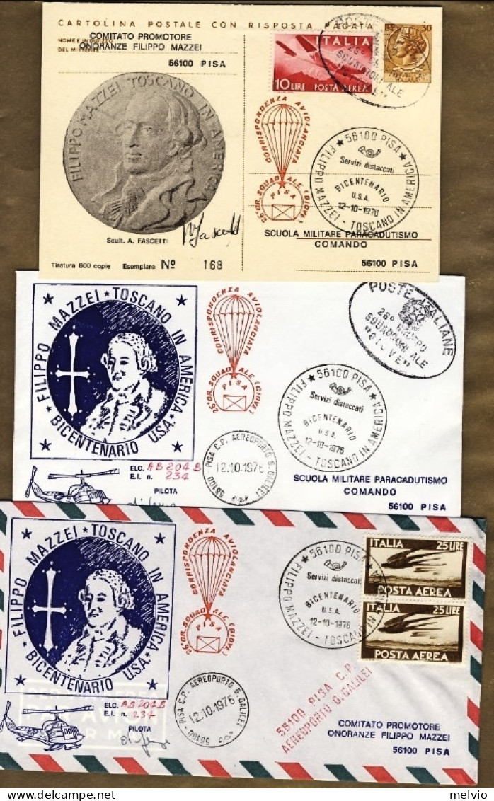 1976-lotticino Composta Da Due Buste Illustrate+cartolina Postale Con Risposta L - Erinnofilia