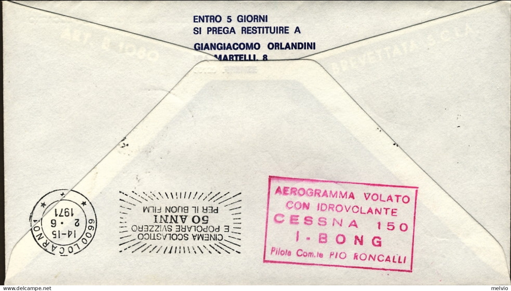 Vaticano-1971  Busta Illustrata Per Volo Speciale Sesto Calende Locarno Del 2 Gi - Luchtpost