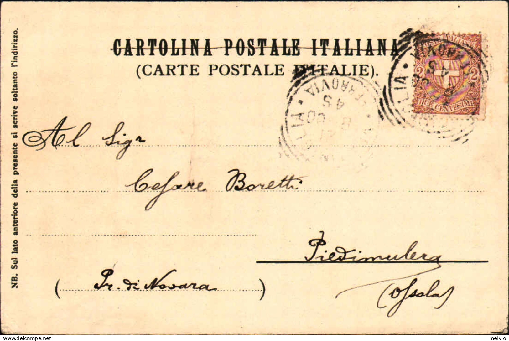 1900-Ventimiglia Cartolina Viaggiata - Imperia