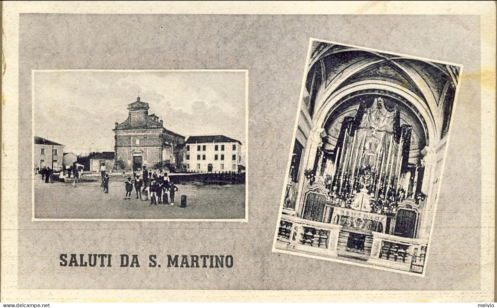 1944-RSI Cartolina "Saluti Da S.Martino" Tassata Per La Presenza Della Marca Da  - Marcophilie