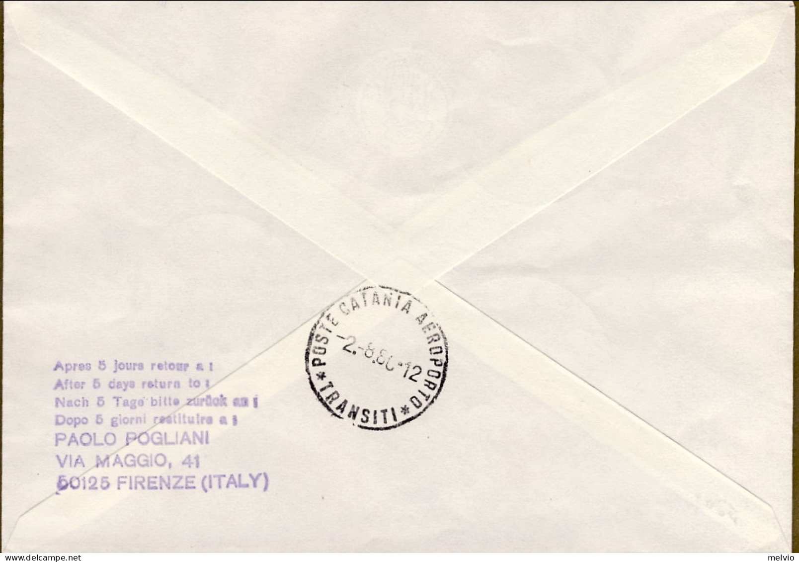 San Marino-1980 XXXII^Giro Aereo Internazionale Della Sicilia - Airmail